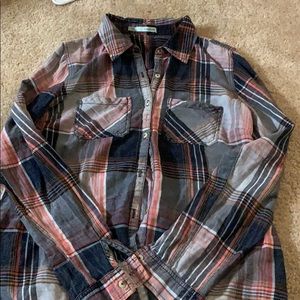 Blue and Pink Long Sleeve Flannel